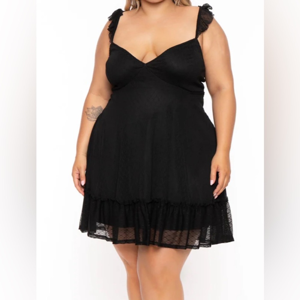 black lace mini dress 2X NEW W/ tags
